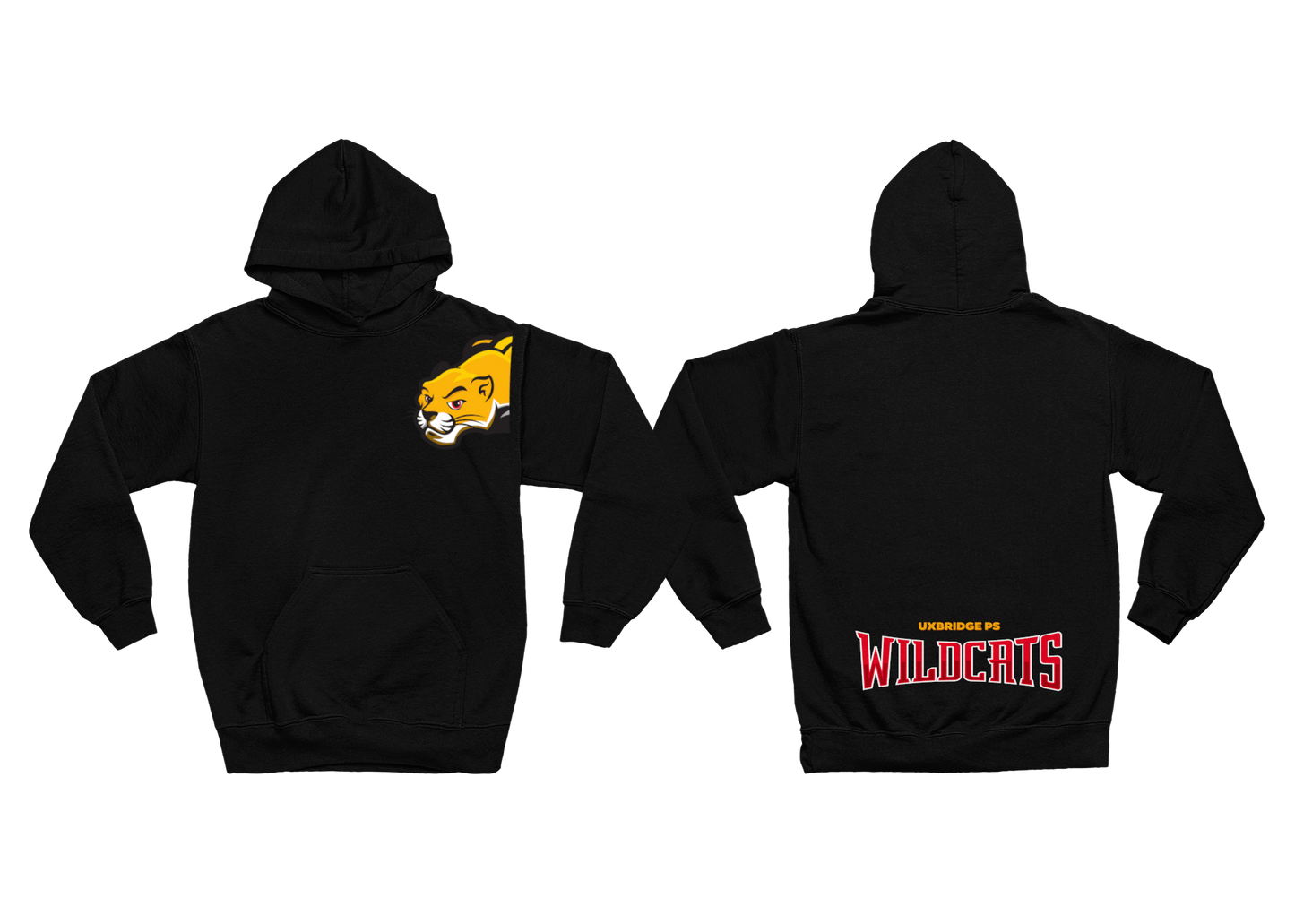 Uxbridge Public School Adult Hoodie - Wildcat Design