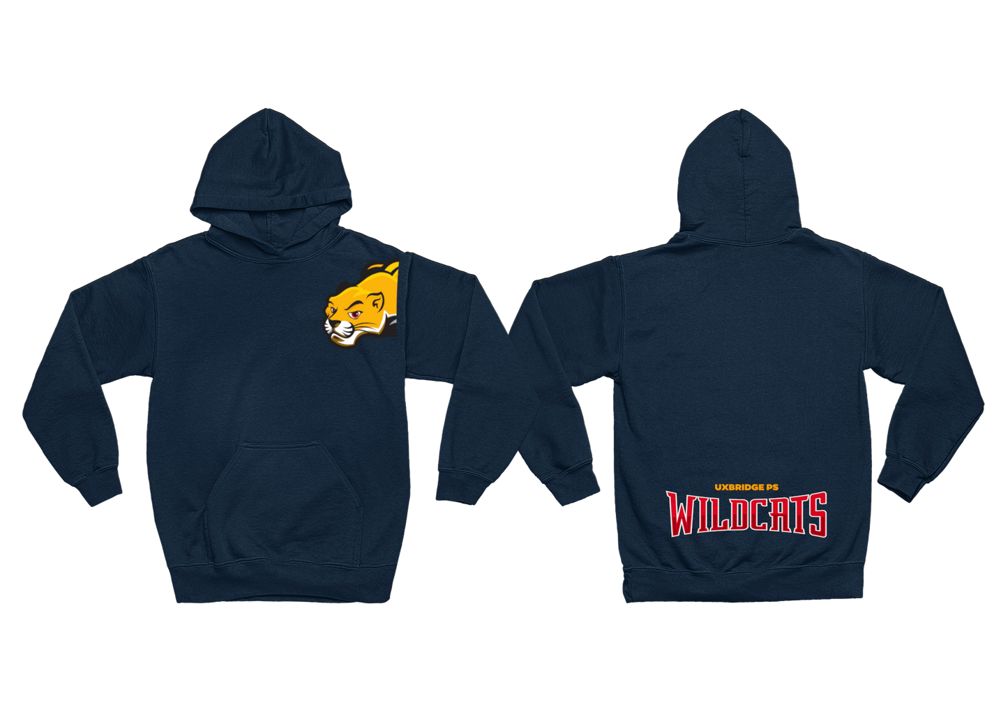 Uxbridge Public School Adult Hoodie - Wildcat Design