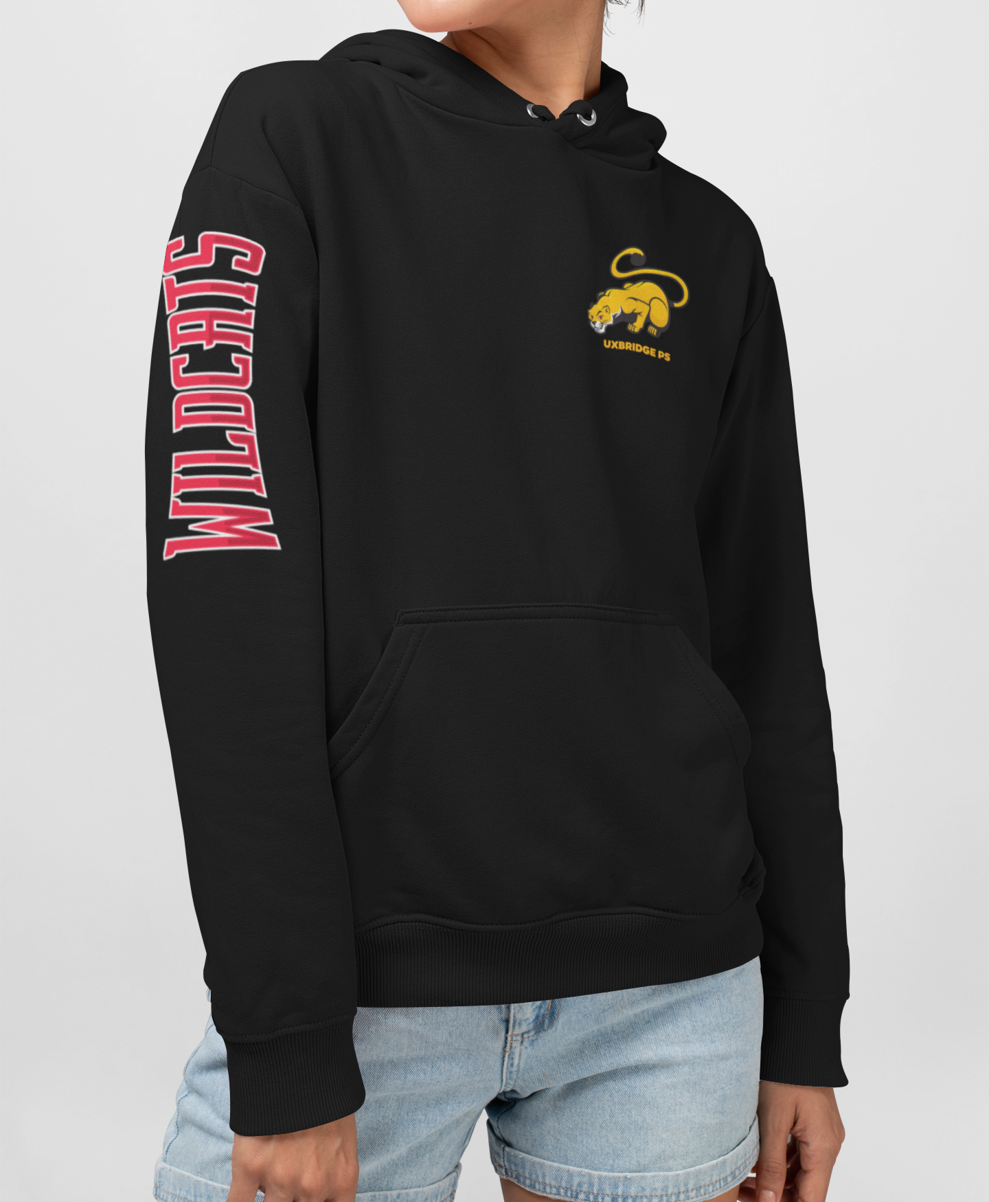 Hoodie with design on top sleeves