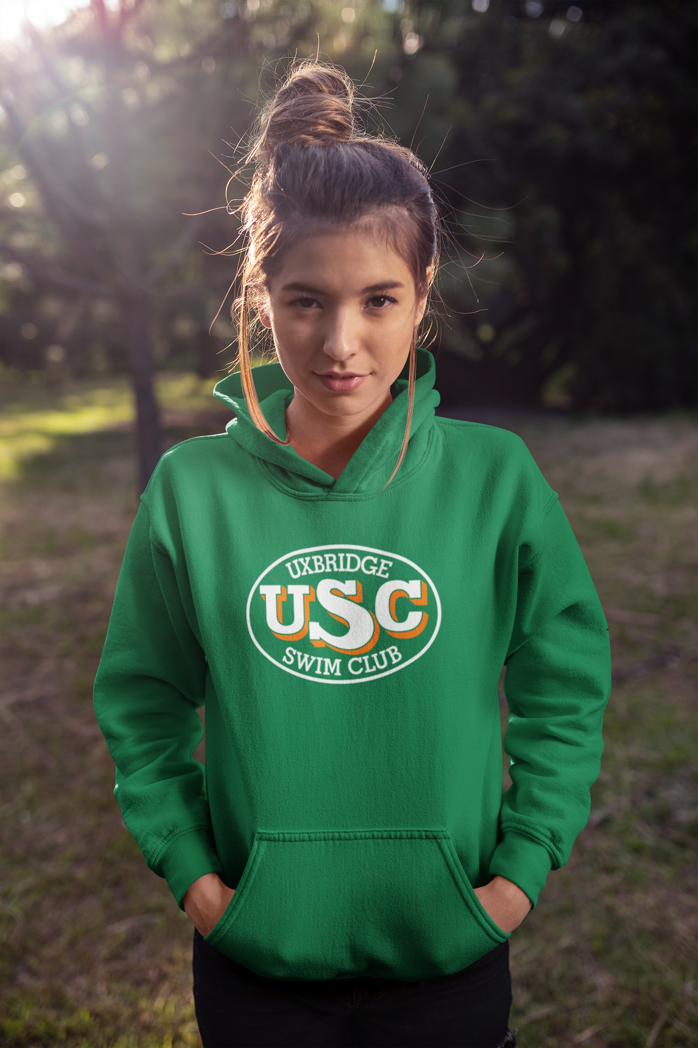 Uxbridge Swim Club Youth Hoodie Large Logo